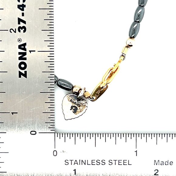 Sterling Heart Charm Beaded Bracelet - Picture 4 of 5